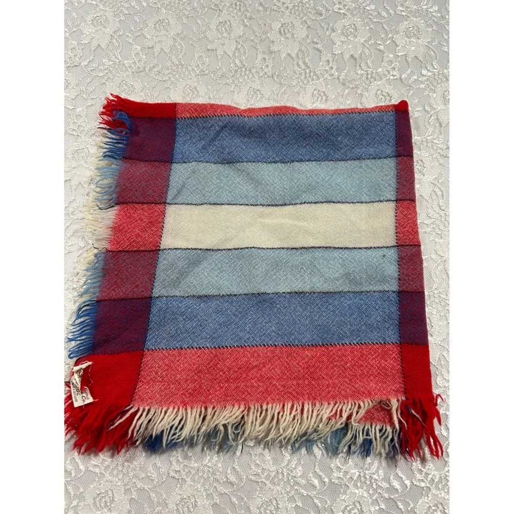 Vintage Wool Plaid Square Scarf Fall Retro Autumn Boho Cottagecore Grandmacore